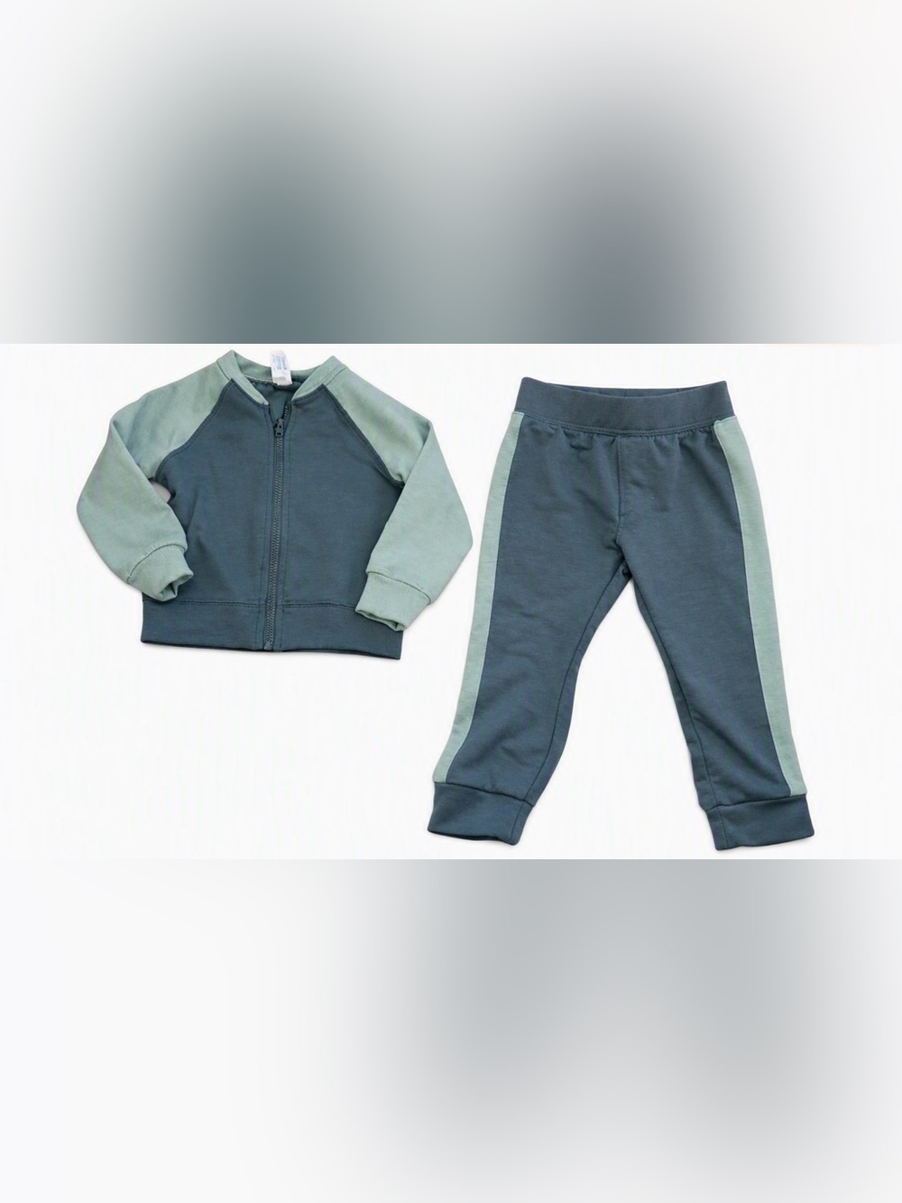 90 Degree by Reflex Jacket & Jogger Set – Grey/Green, 12M